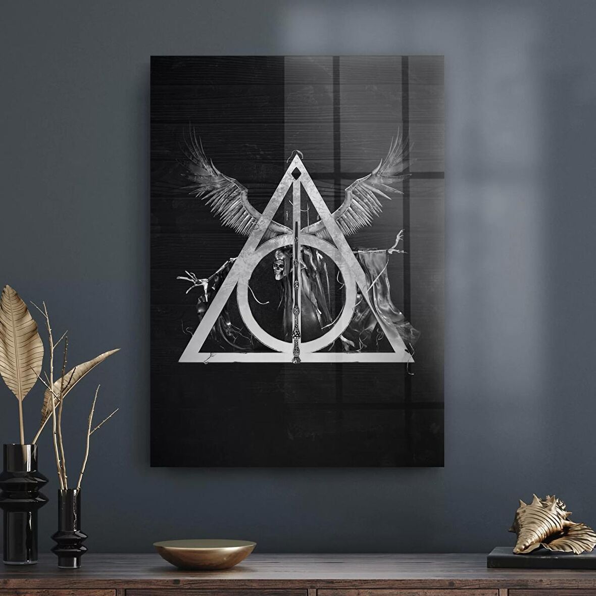 Decovetro Cam Tablo Harry Potter Ölüm Yadigarları Logo