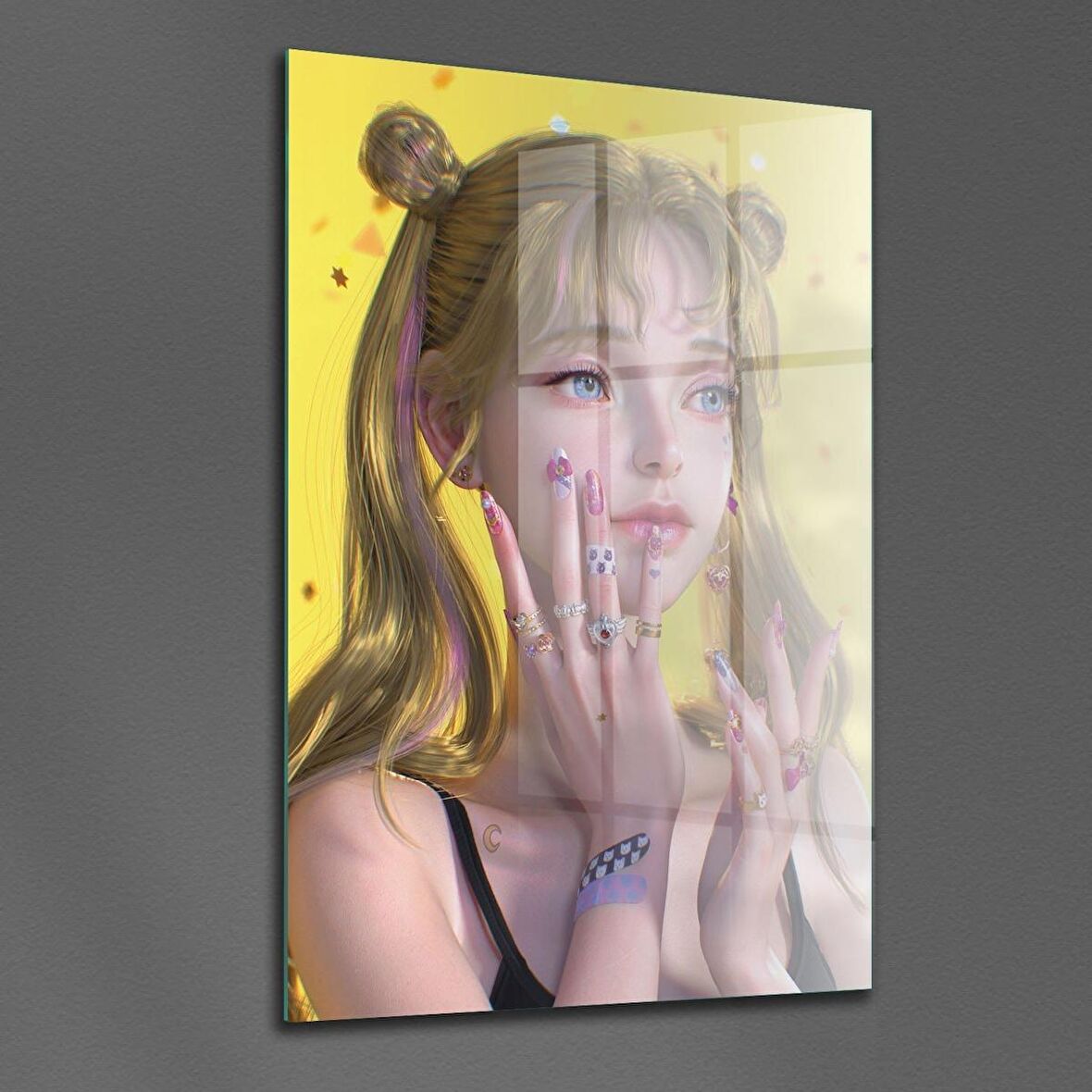 Decovetro Cam Tablo Anime Girl Yellow Hair