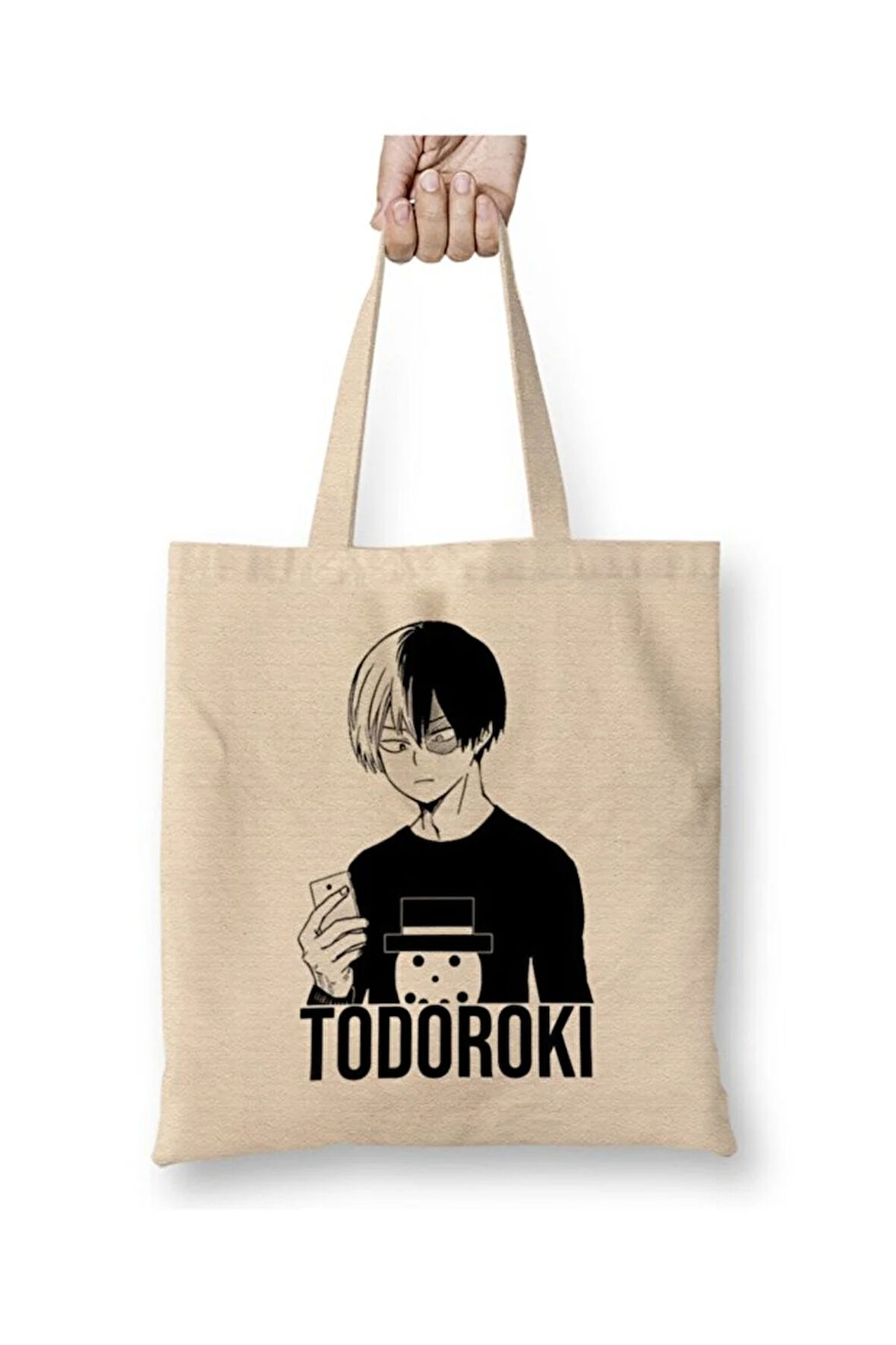 My Hero Academia Shoto Todoroki Bez Çanta Uzun Saplı Alışveriş Çantası Plaj Çantası