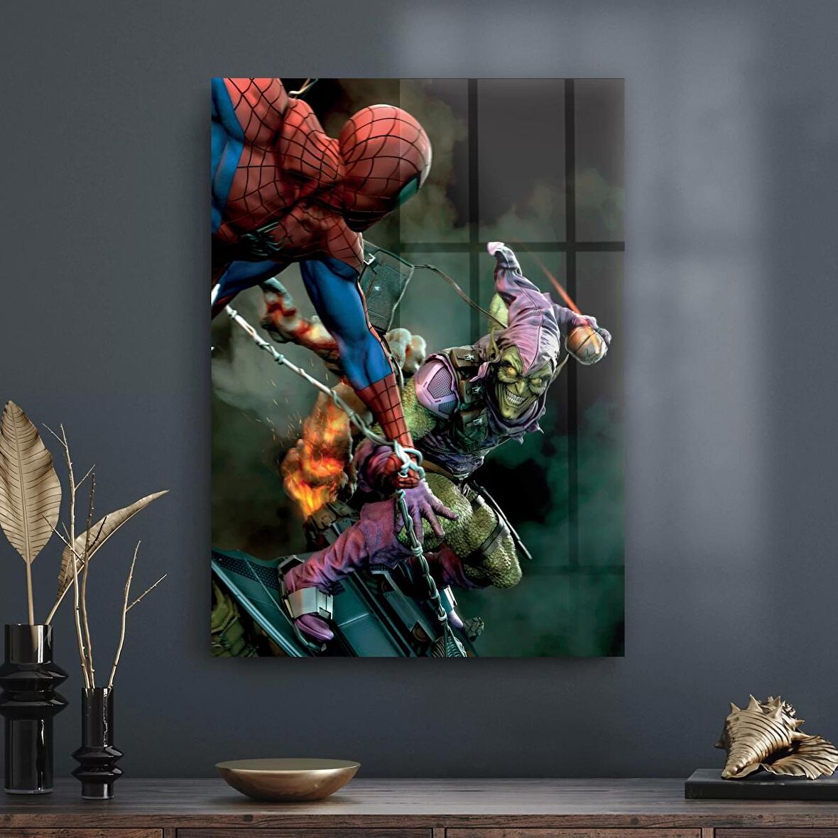 Decovetro Cam Tablo Spiderman Vs Green Goblin