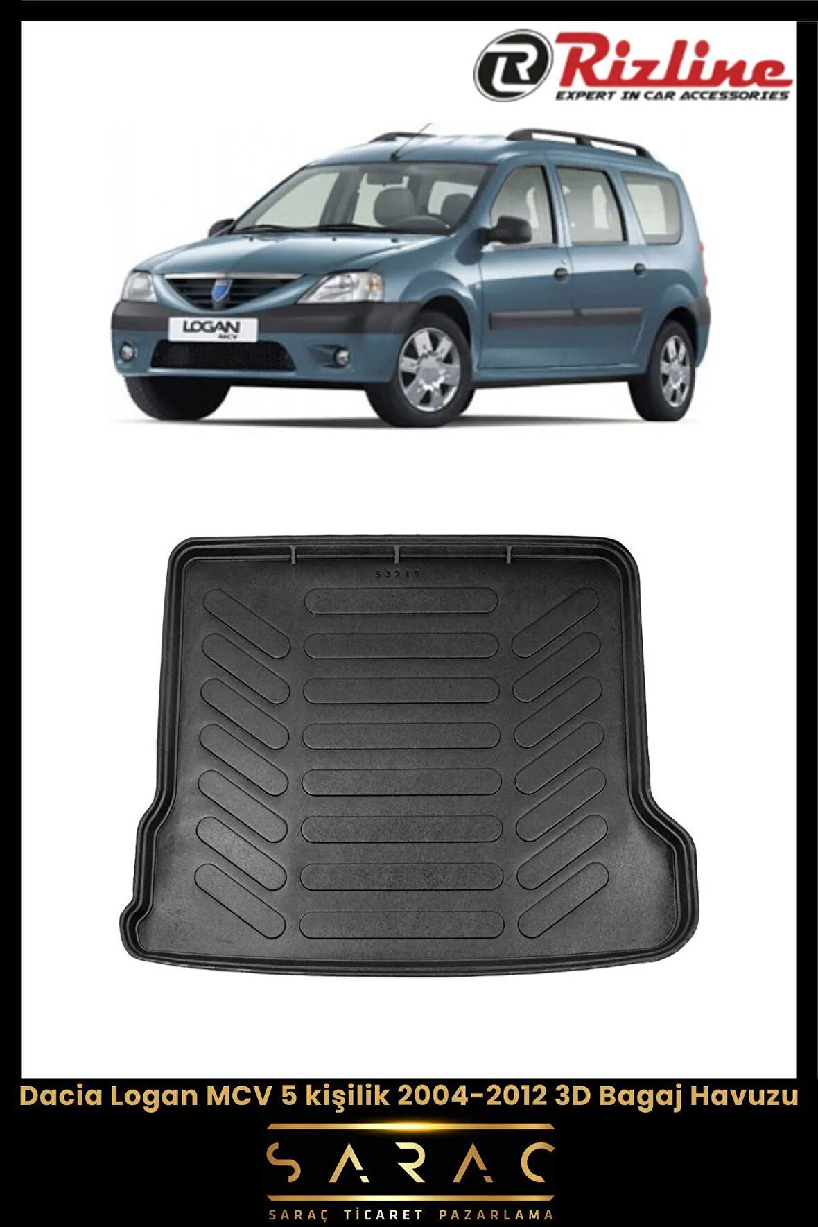 Rizline Dacia Logan MCV 5 Koltuk 2005 Model 3D Bagaj Havuzu