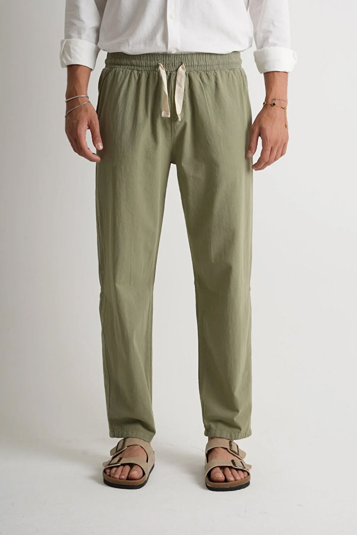 Marmaris Erkek Keten Karışımlı Dikiş Detaylı Relaxed Pantolon E210-12