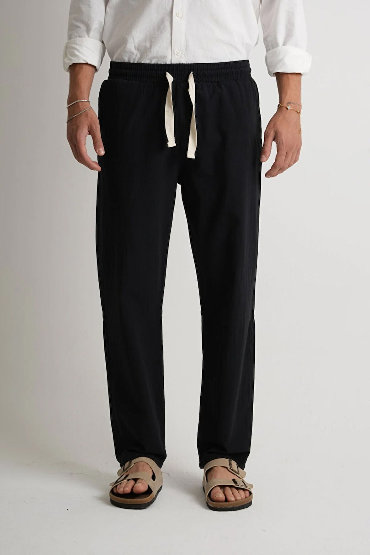 Marmaris Erkek Keten Karışımlı Dikiş Detaylı Relaxed Pantolon E210-8