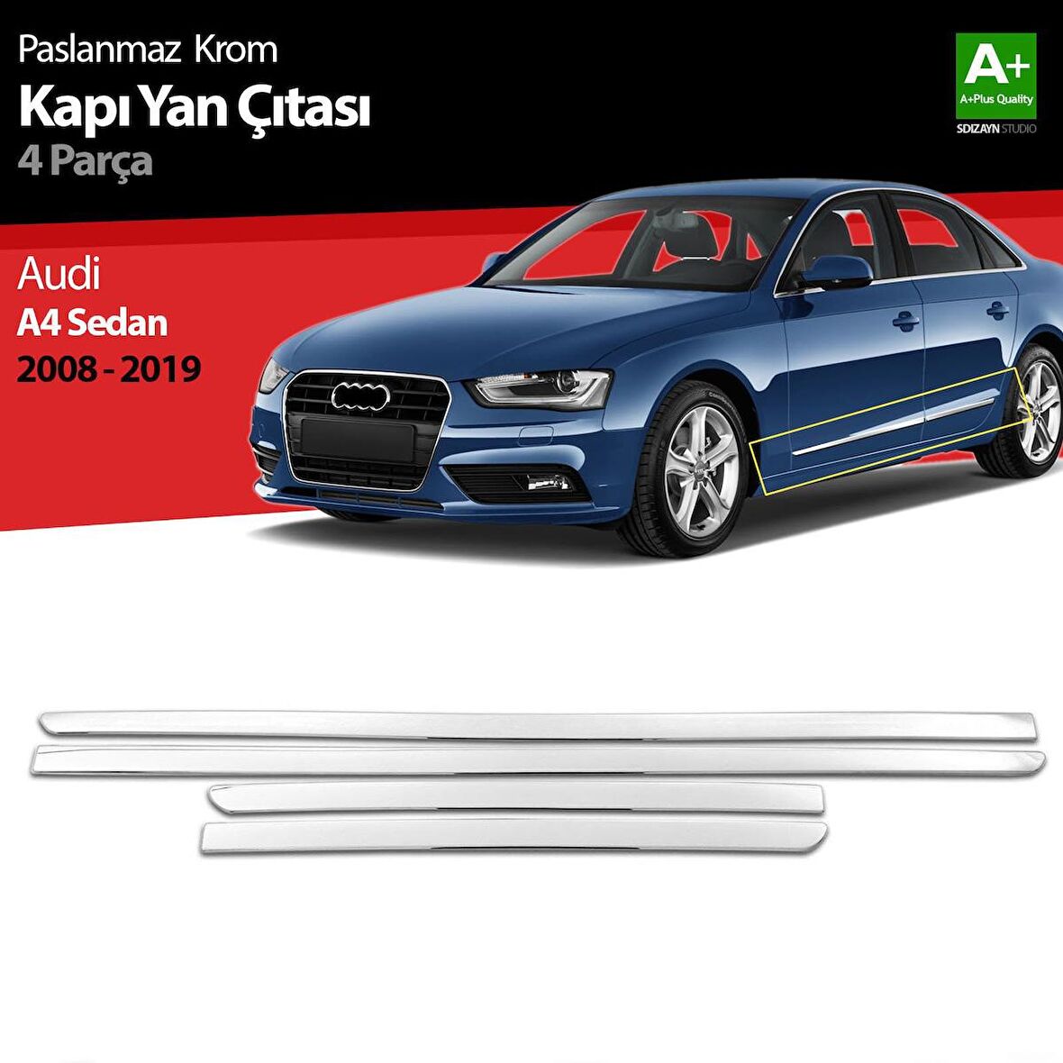 Audi A4 Sd Krom Kapı Yan Çıtası 2008-2019