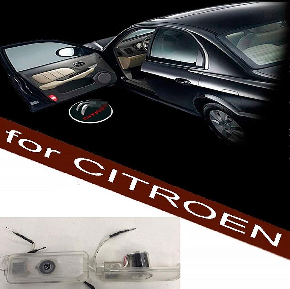 Citroen Kapı Altı Logo Araç 3D Gölge Light Aynı Gün Kargo