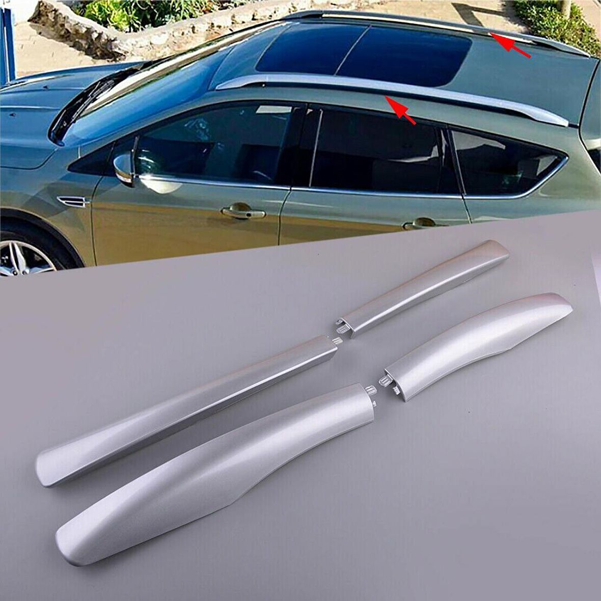 Ford Kuga Tavan Çıtası 2013- 2019 Roof Rack Oem Style Sılver