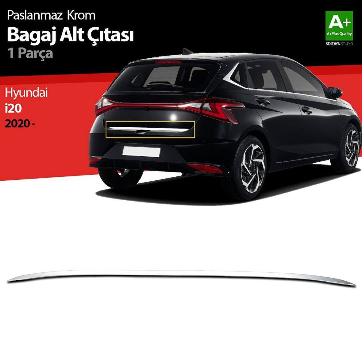 Hyundai İ20 Krom Bagaj Alt Çıtası 2020 Üzeri