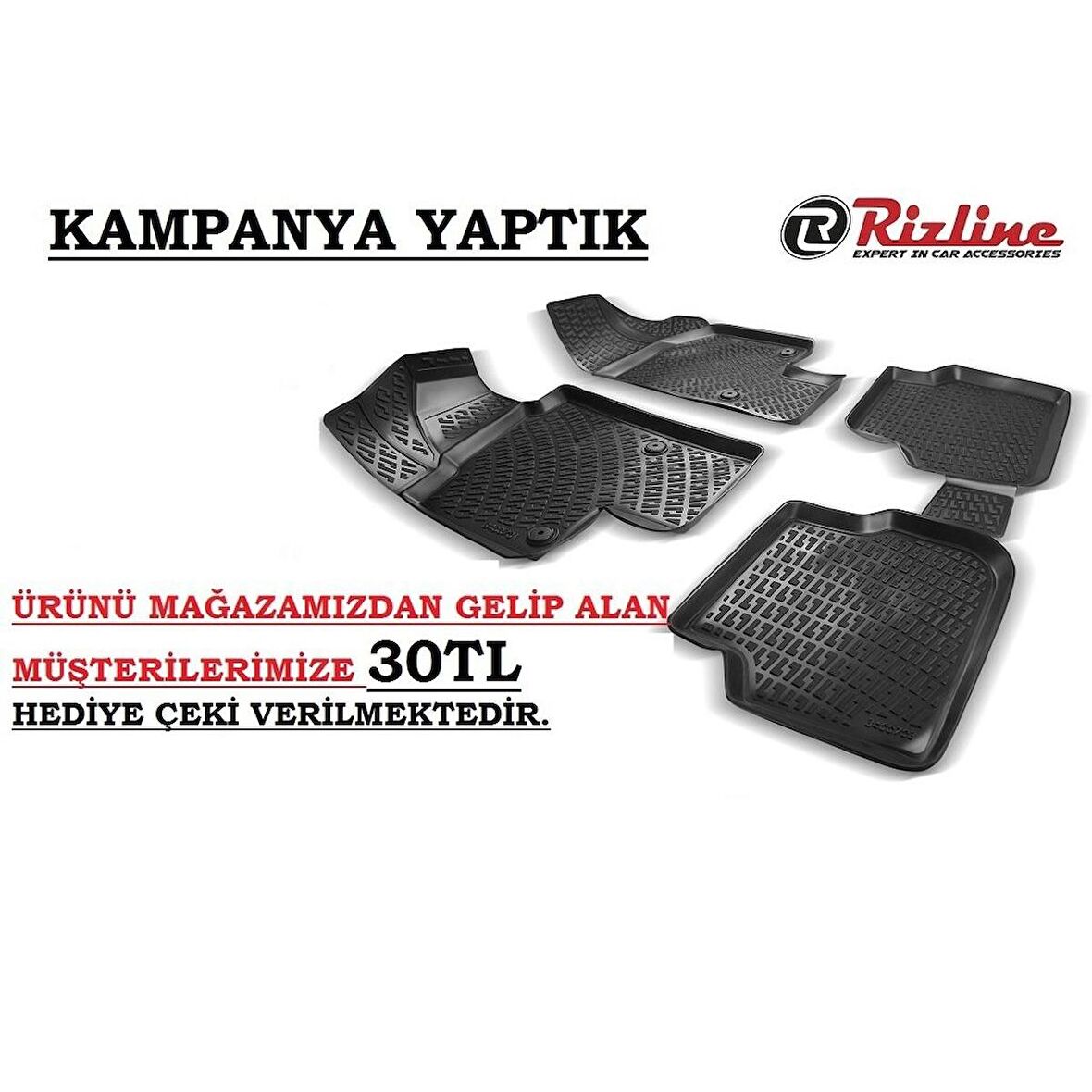 Kia Ceed 2012-2017 3D Havuzlu Paspas Orjinal Rizline Drs