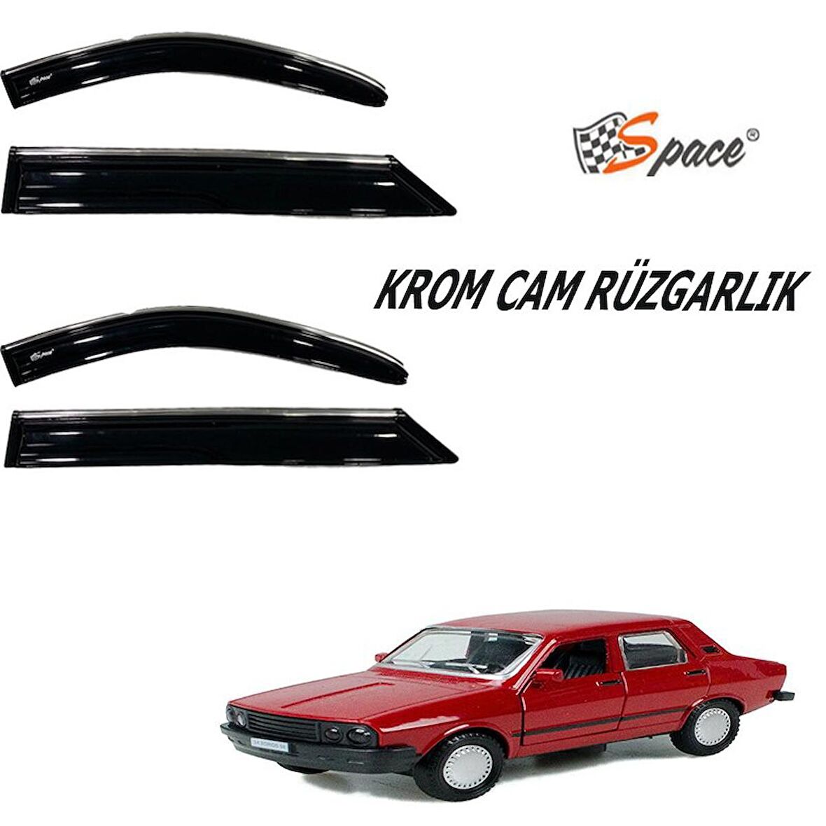Krom Cam Rüzgarlığı 1.2Mm Renault Toros 4'Lü / Caru444