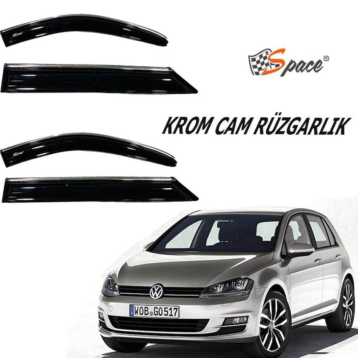 Krom Cam Rüzgarlığı Volkswagen Golf 7 2014-2020 / Caru409