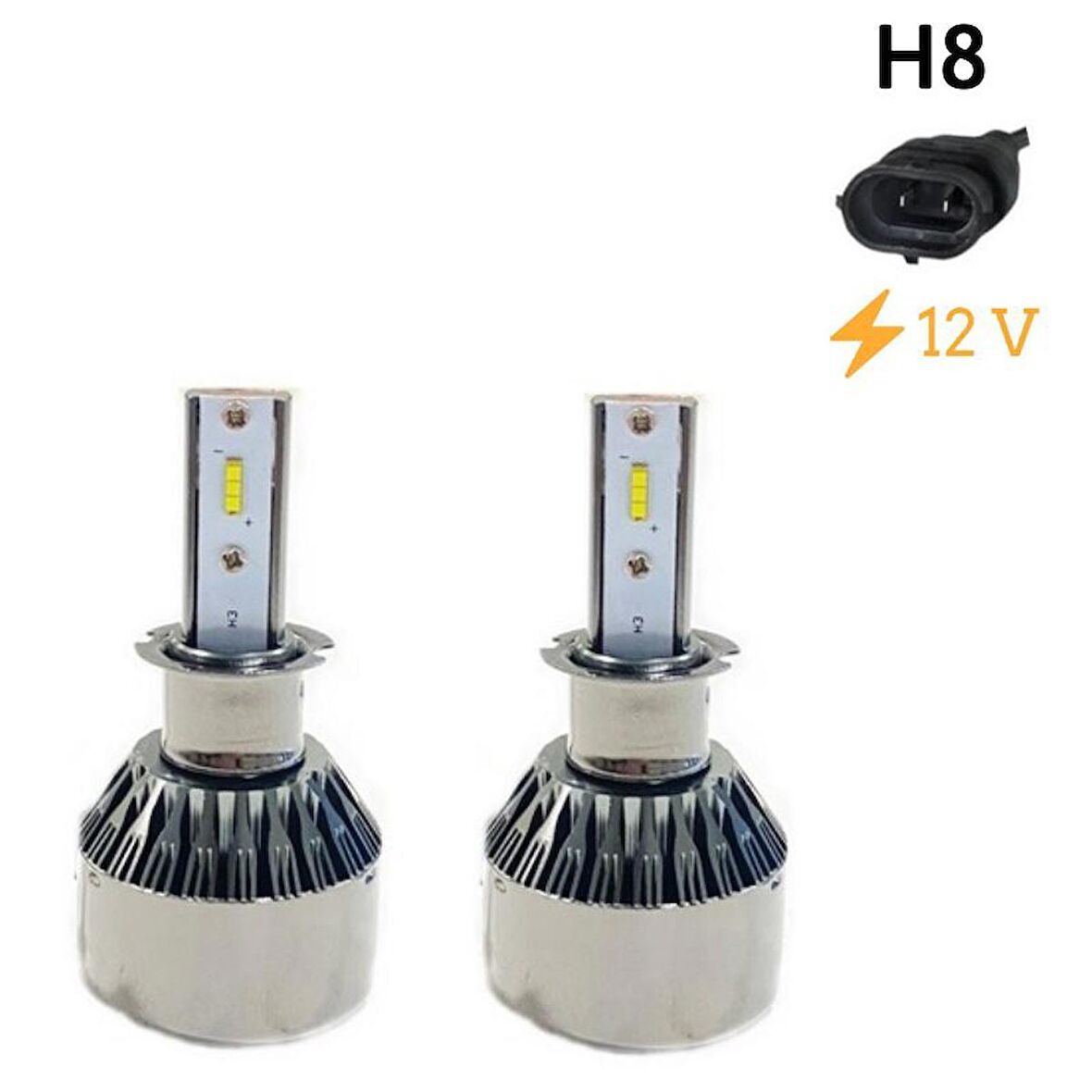 Led Far Ampulü Küçük Kasa Beyaz H8 36W 4800Lm 12V / Laam914