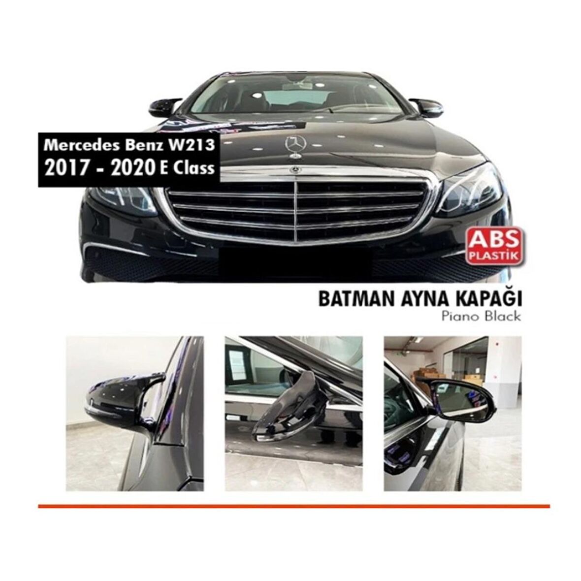 Mercedes E Serisi W213 Batman Yarasa Ayna Kapağı (Parlak Siyah)