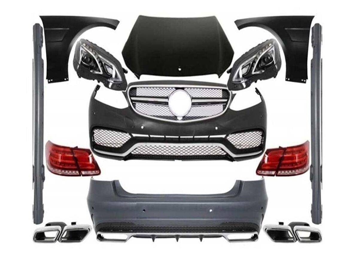 Mercedes W212 Full Body Kıt-Makyajsız Kasayı Makyajlı E63E Çevırme(Far-Stop-Kaput Ve Çamurluk Dahıl)