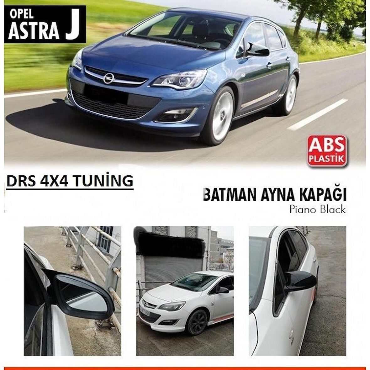 Opel Astra J (2009-2015) Sedan Batman Yarasa Ayna Kapağı (Parlak Siyah)