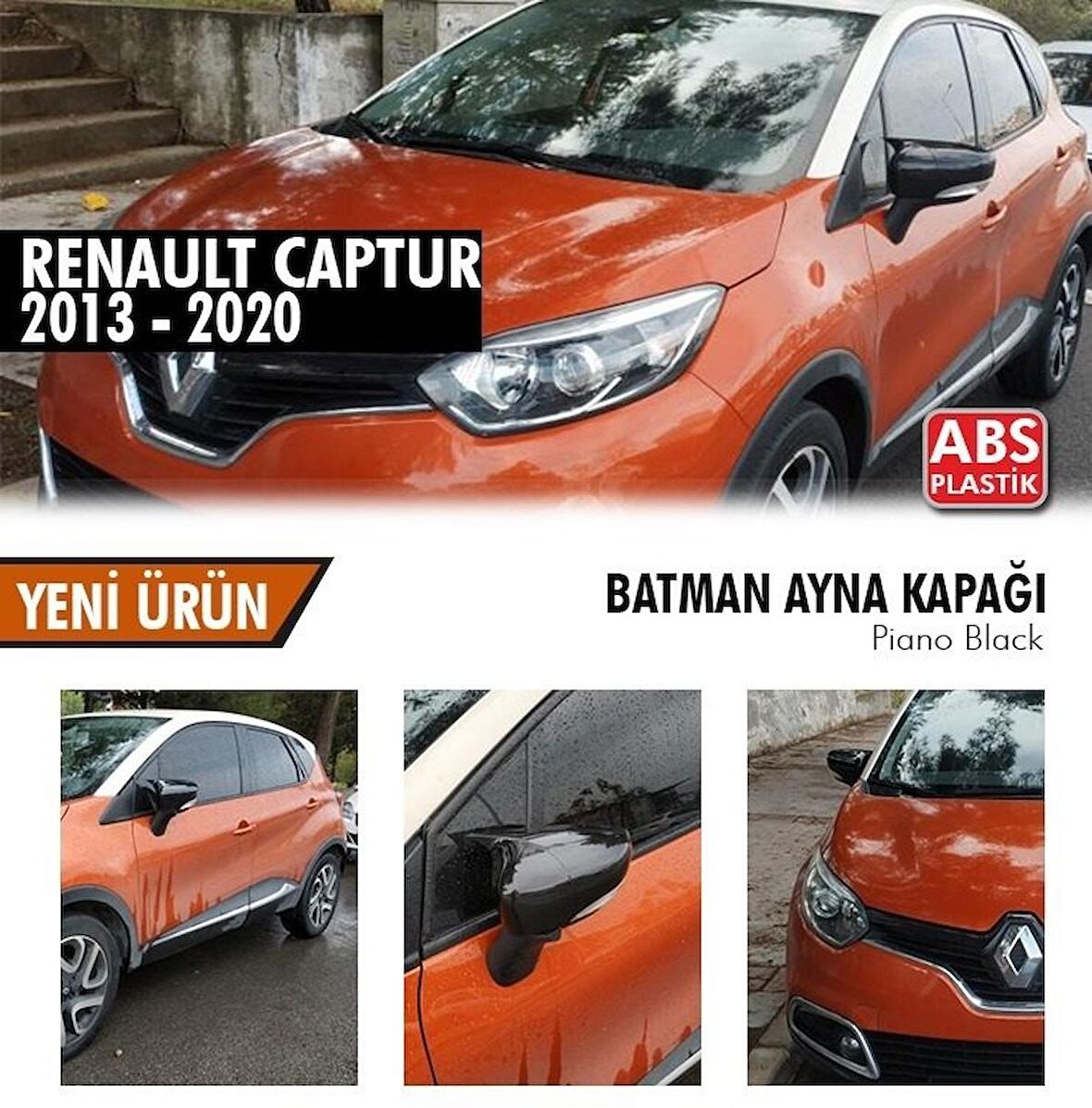 Renault Captur (2013-2020) Yarasa Ayna Kapağı (Piano Black)