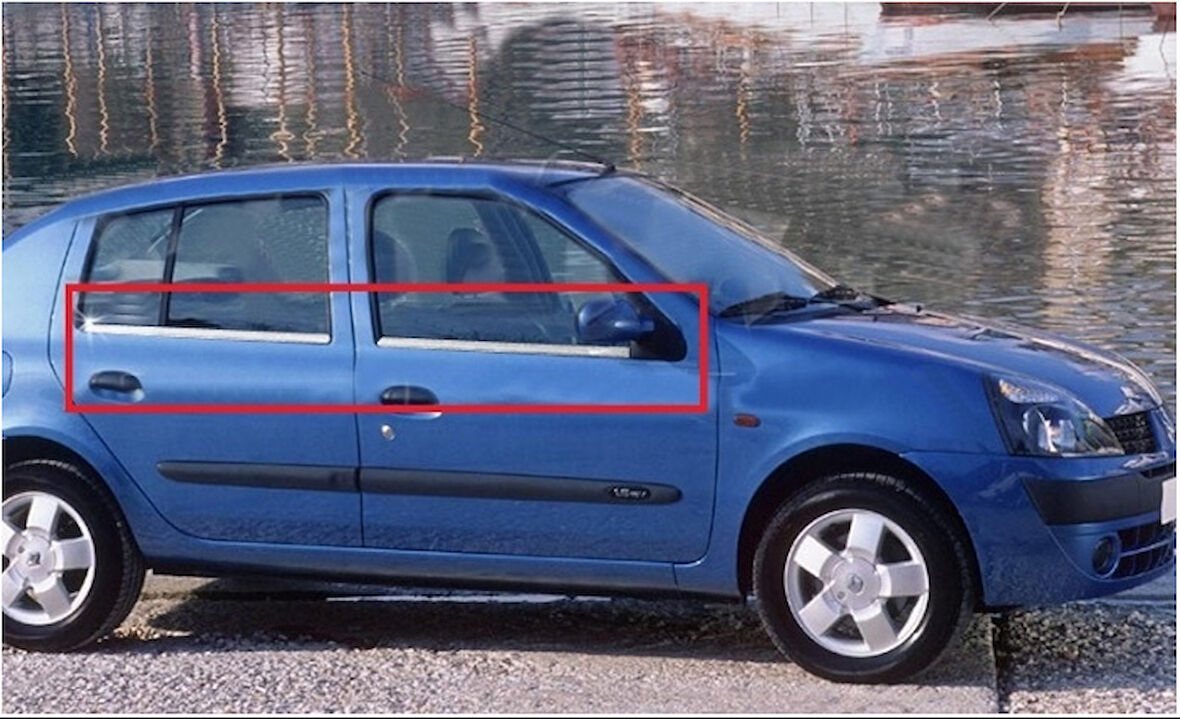 Renault Clio Uyumlu 2 Cam Çıtası 4 Parça  Krom 1998-2008