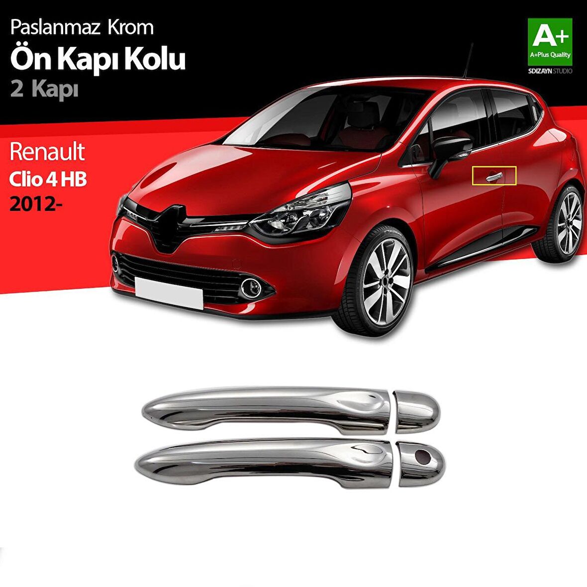 Renault Clio 4 Hb Krom Ön Kapı Kolu 2 Kapı 2012 Üzeri