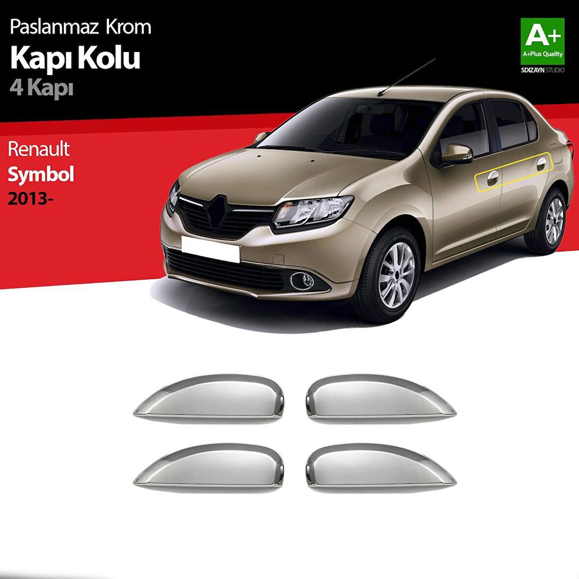 Renault Symbol 3 Krom Kapı Kolu 4 Kapı 2013 Üzeri