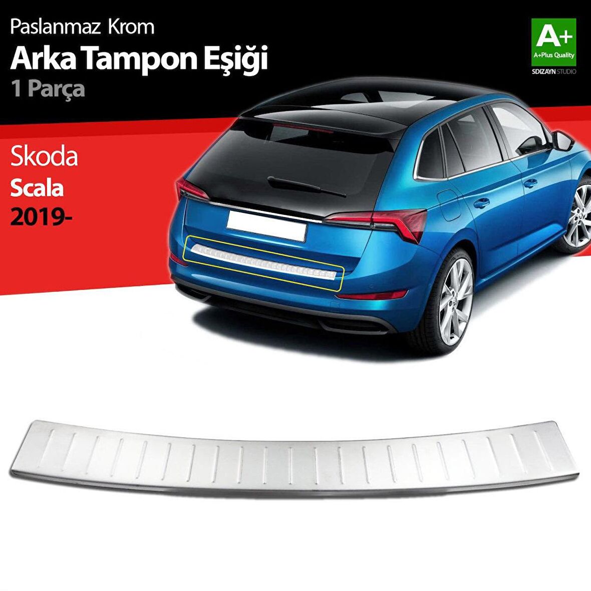 Skoda Scala Krom Arka Tampon Eşiği 2019 Üzeri
