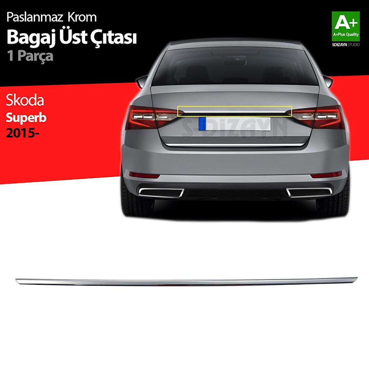 Skoda Superb Krom Bagaj Çıtası 2015 Üzeri