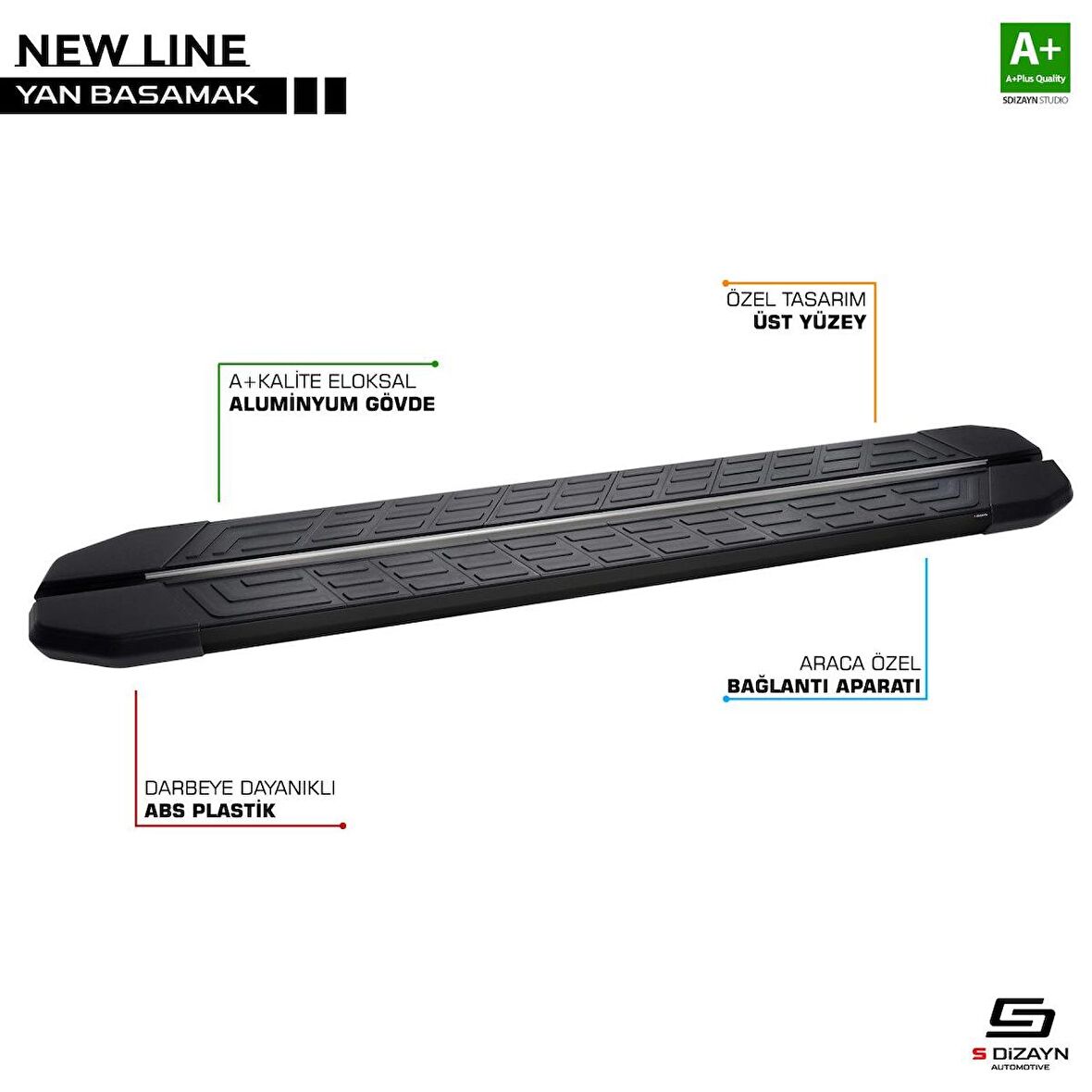 T6 Kısa Şase Newline Siyah Yan Basamak 213 Cm 2015-2019