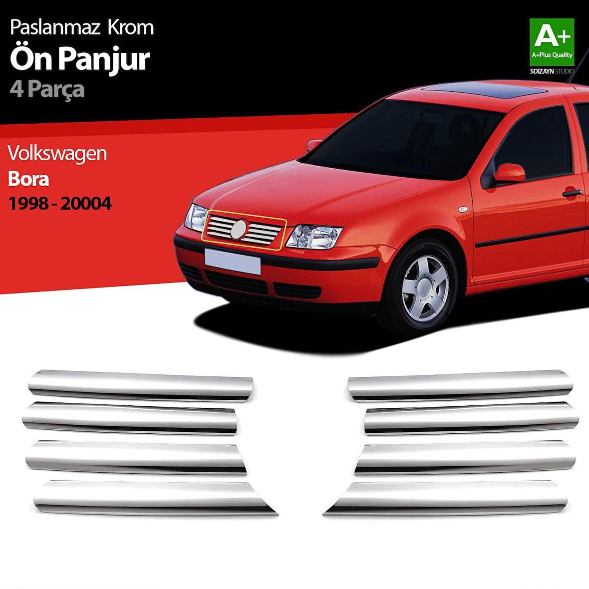 Volkswagen Bora Krom Ön Panjur 8 Prç 1998-2004