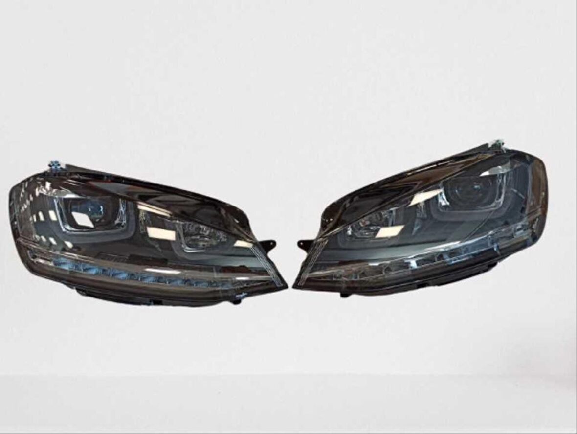 Volkswagen Golf 7 U Led Far Silver Haraketli Sinyal -(Uzun Kısa Led Aydınlatmalar Farın İçinde)