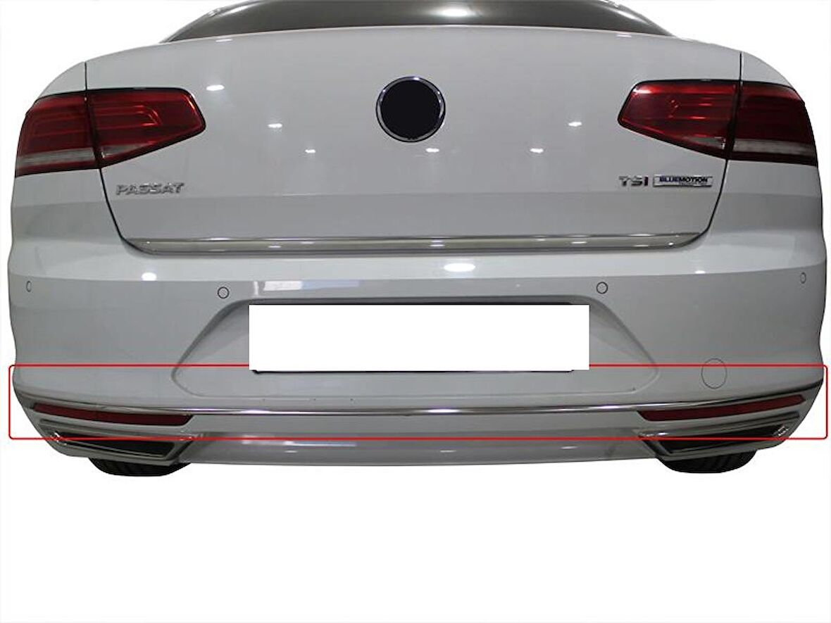 Volkswagen Passat B8 Arka Tampon Alt Çıtası 3 Prç Krom 2015 Ve Sonrası