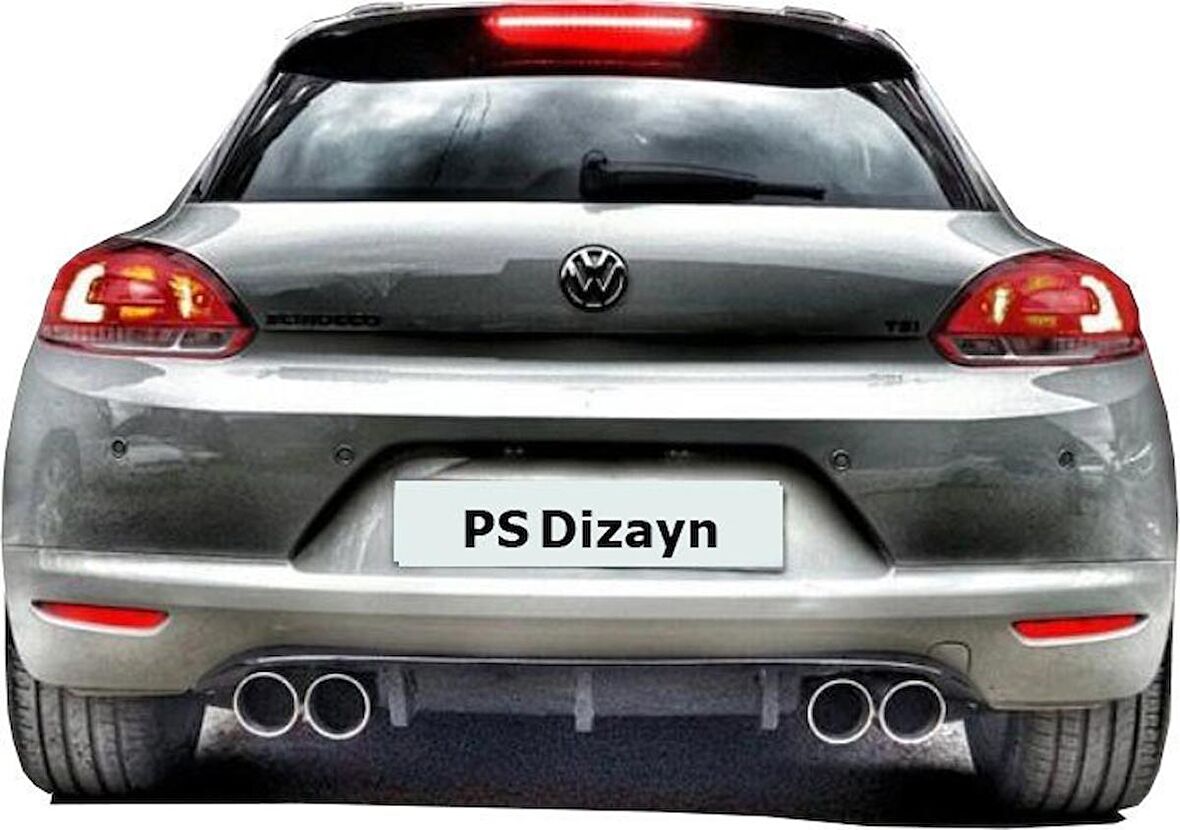 Volkswagen Scirocco (2009-2014) Makyajsız Ps Arka Tampon Eki - Difüzör (Plastik)