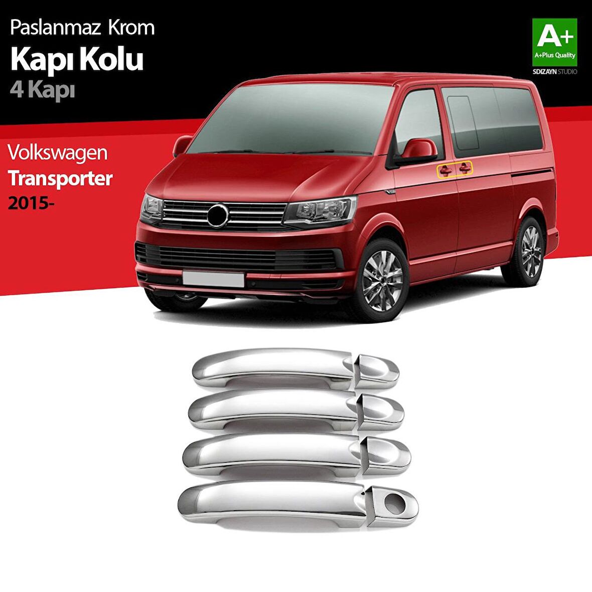 Volkswagen T6 Transporter Krom Kapı Kolu 4 Kapı 2015 Üzeri