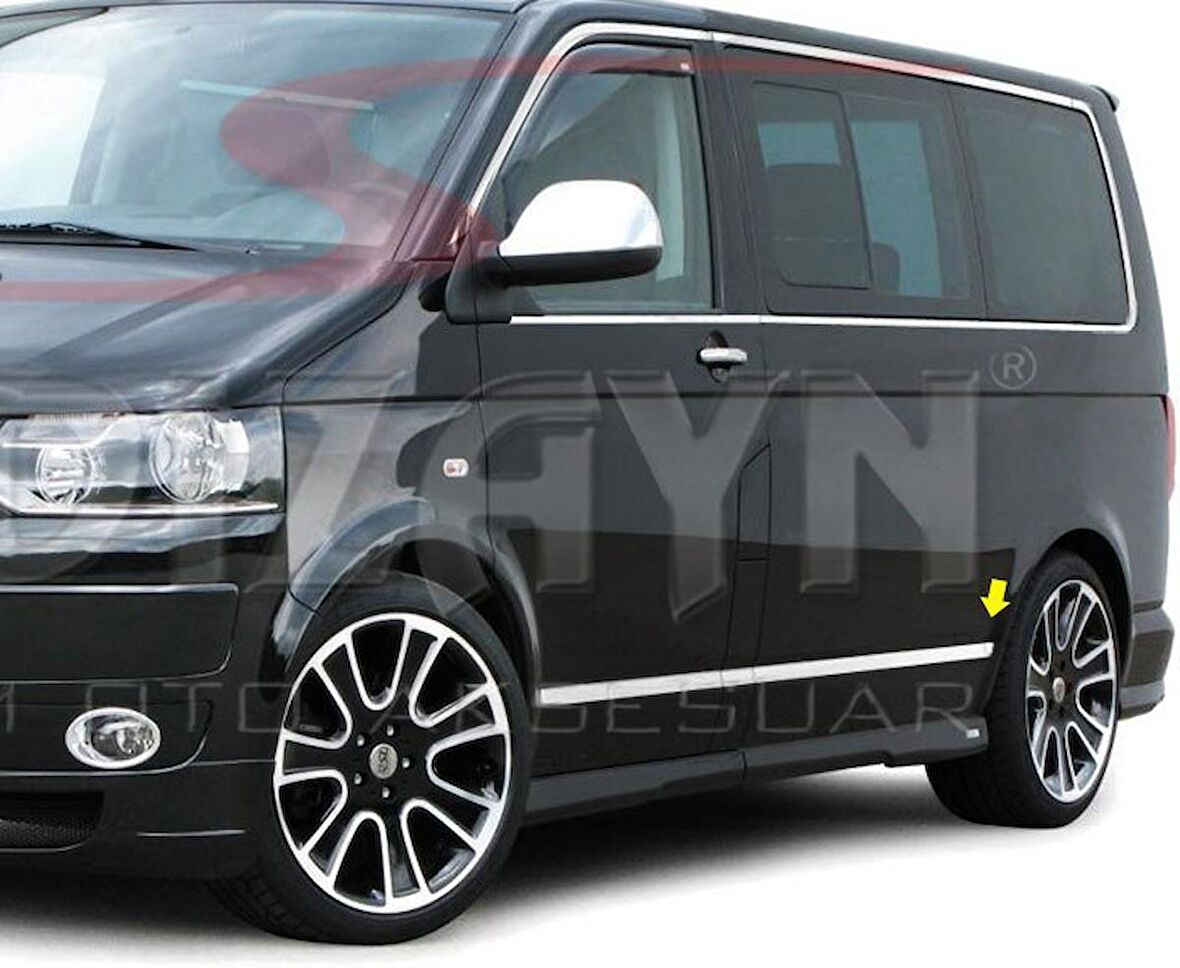 Volkswagen T6 Transporter Krom Yan Kapı Çıtası 5 Prç. (K.Şasi) 2015 Üzeri