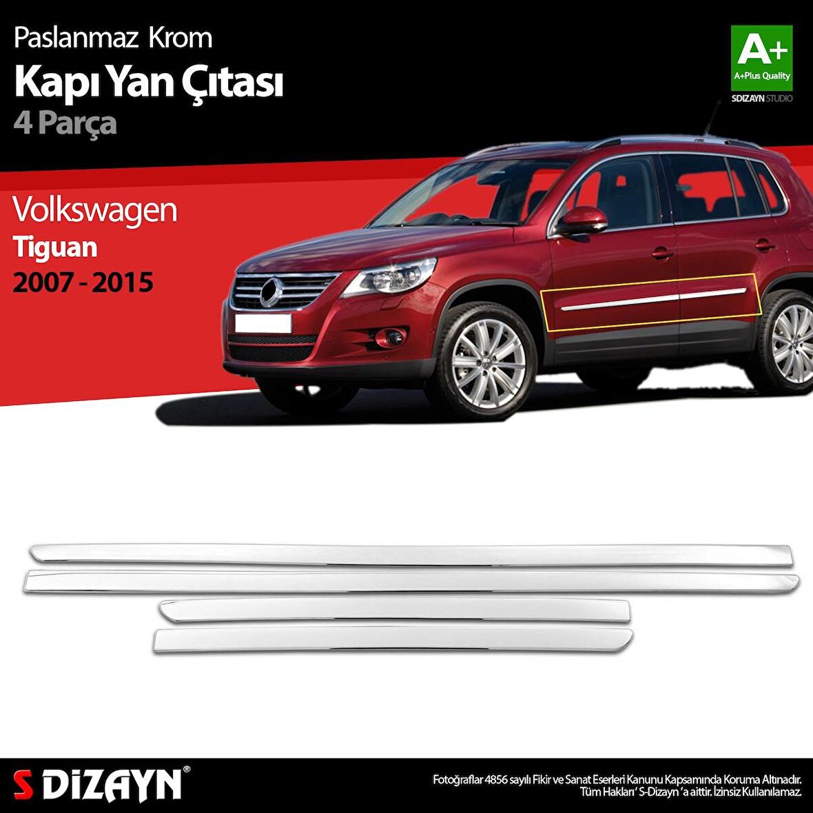 Volkswagen Tiguan Krom Kapı Yan Çıtası 2007-2015
