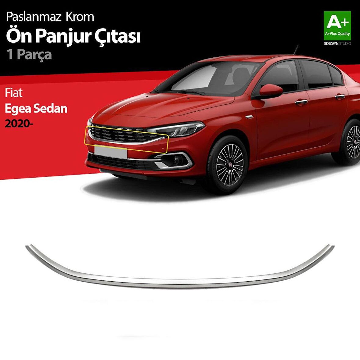Fiat Egea Sedan Krom Ön Panjur Çıtası 2020 Üzeri