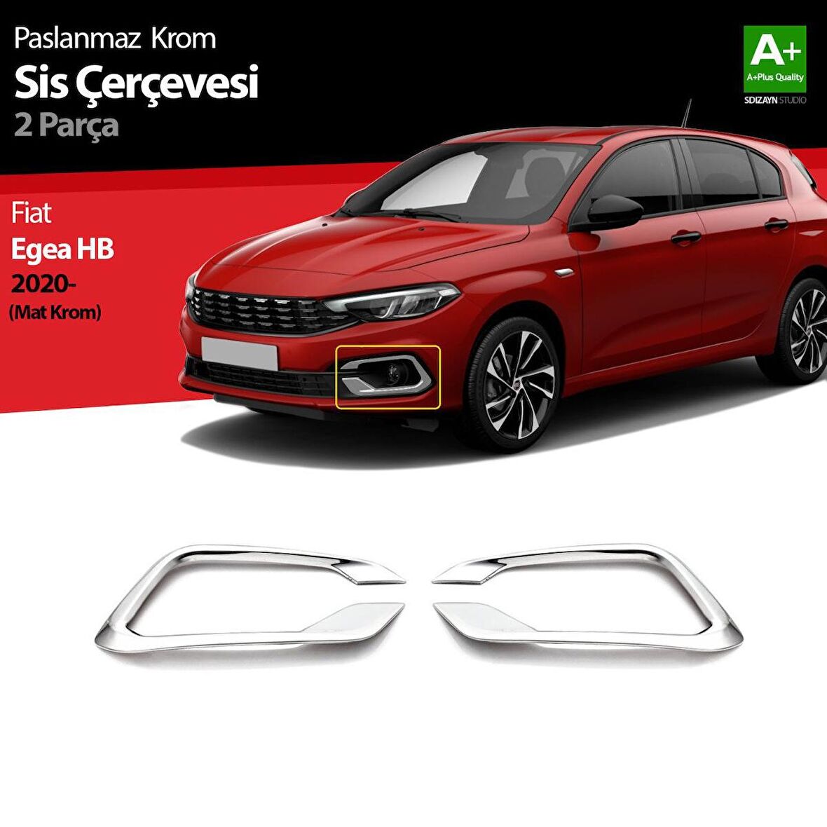 Fiat Egea Sedan Krom Sis Çerçevesi 2 Prç. 2020 Üzeri (Mat Krom)