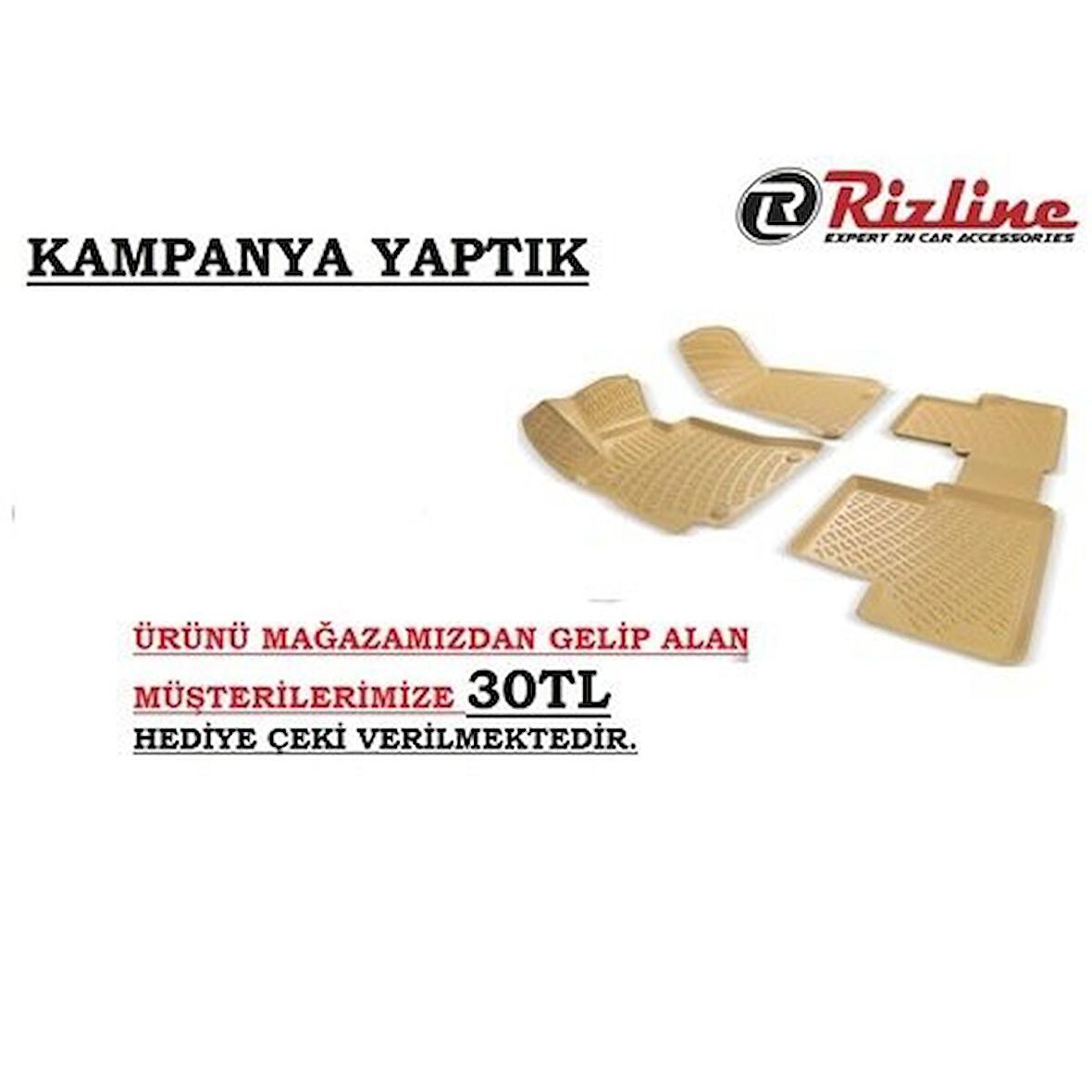 Ford Connect 2013 Sonrası 3D Havuzlu Bej Paspas Orjinal Rizline