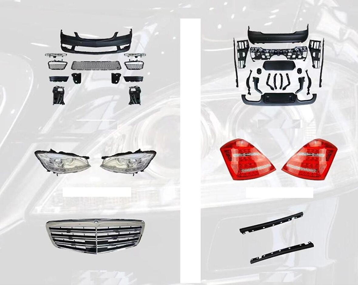 Mercedes W221 S63 & S65 Body Kit (Far Ve Stop Dahil Full Set))