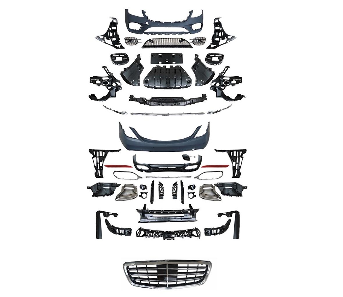 W222 S450 Body Kıt (Ön Arka Tampon & Panjur)
