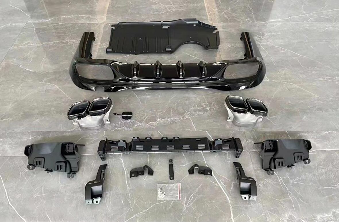 W206 C63 AMG DİFÜZÖR (PARLAK SİYAH) VE EGZOZ SETİ