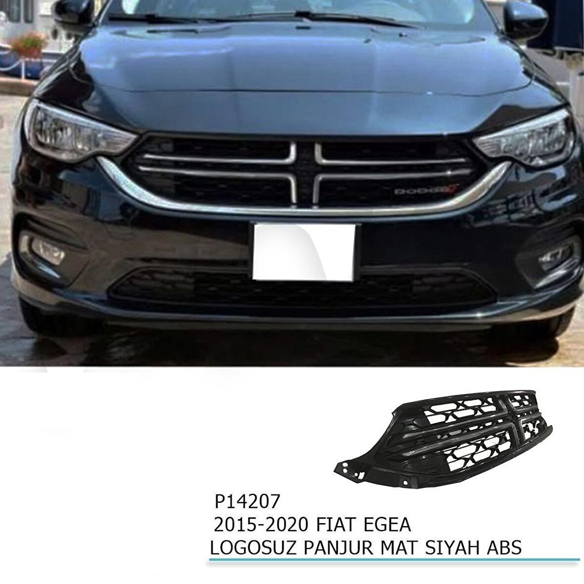 Fiat Egea Logosuz Panjur Mat Sıyah Abs 2015-2020