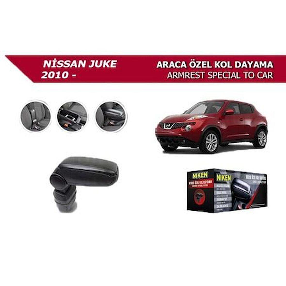 NİSSAN JUKE 2010- ARACA ÖZEL KOL DAYAMA SİYAH Niken