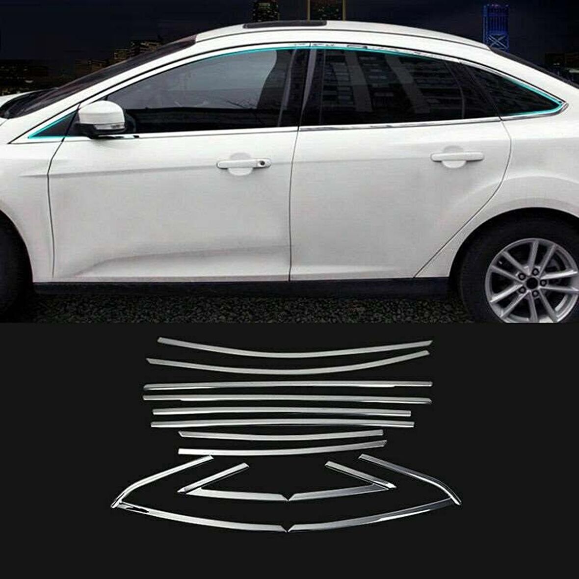 Ford Focus Sd 2011 2018 Cam Çıtası Krom