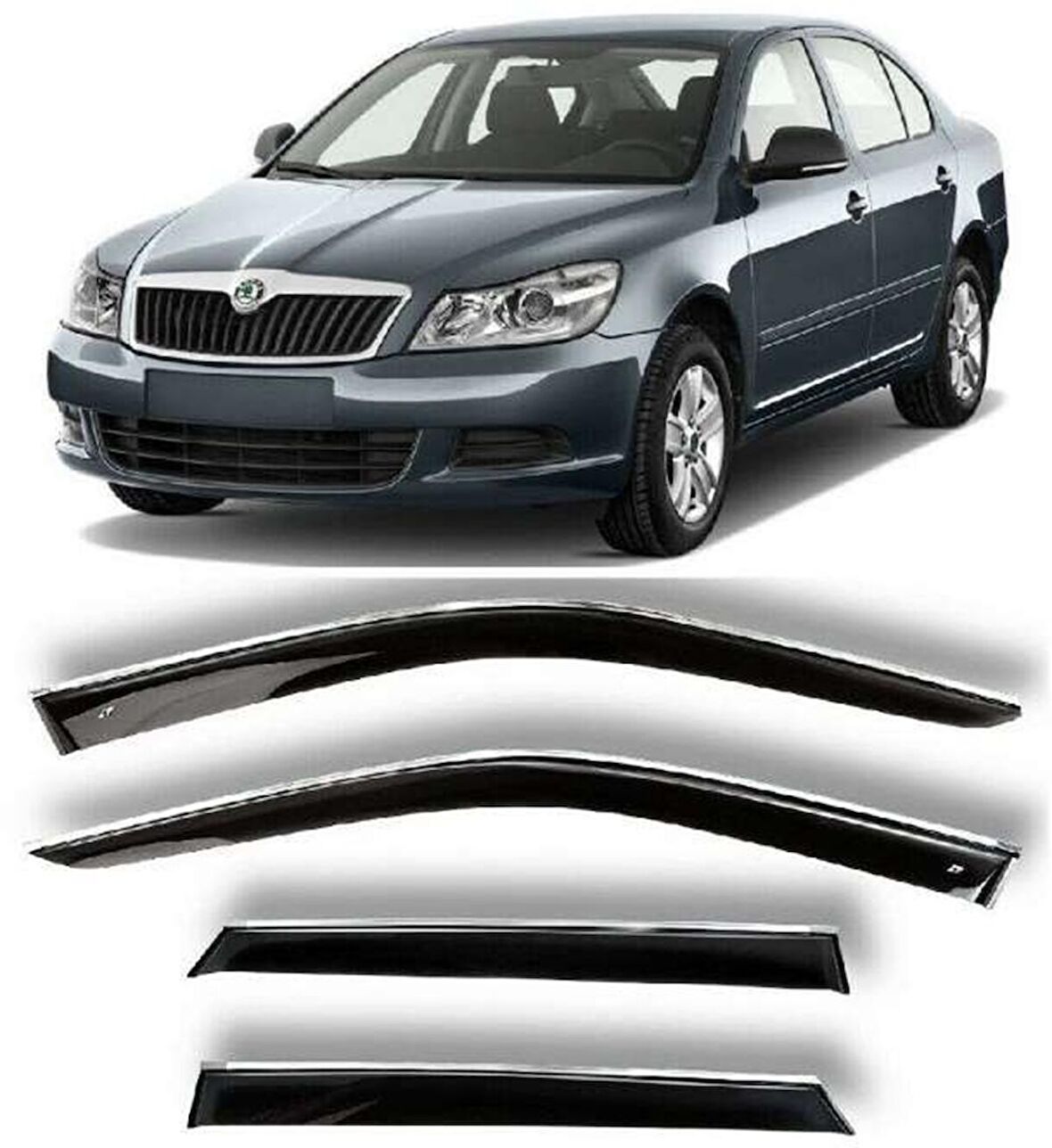 Skoda Octavia 2004 2012 Kromlu Cam Rüzgarlığı
