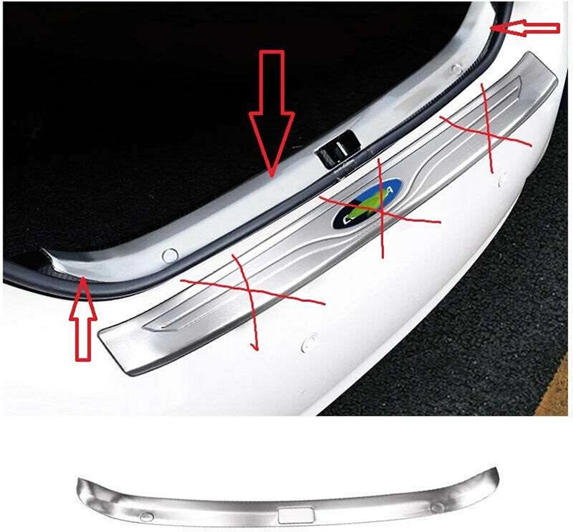 Toyota Corolla 2013 2018 Arka Tampon Eşiği Krom