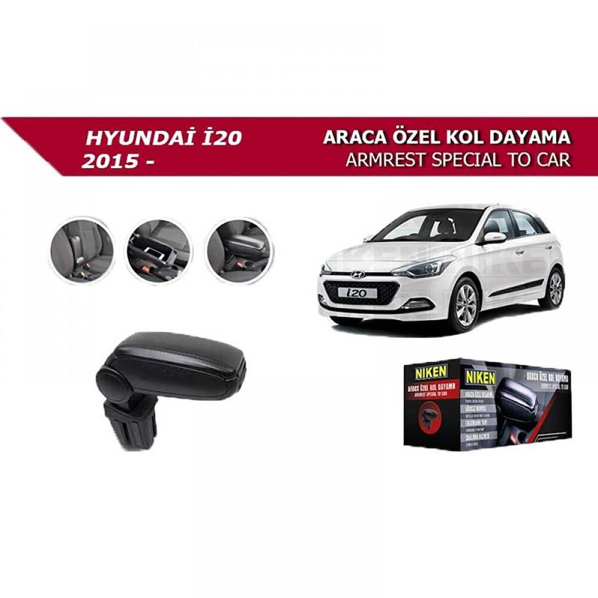 HYUNDAİ İ20 2015- ARACA ÖZEL KOL DAYAMA SİYAH Niken