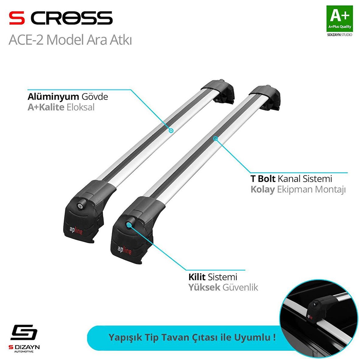 Suzuki Vitara / Escudo (LY) 2015 Üzeri ACE-2 Model Gri Ara Atkı A+ Kalite