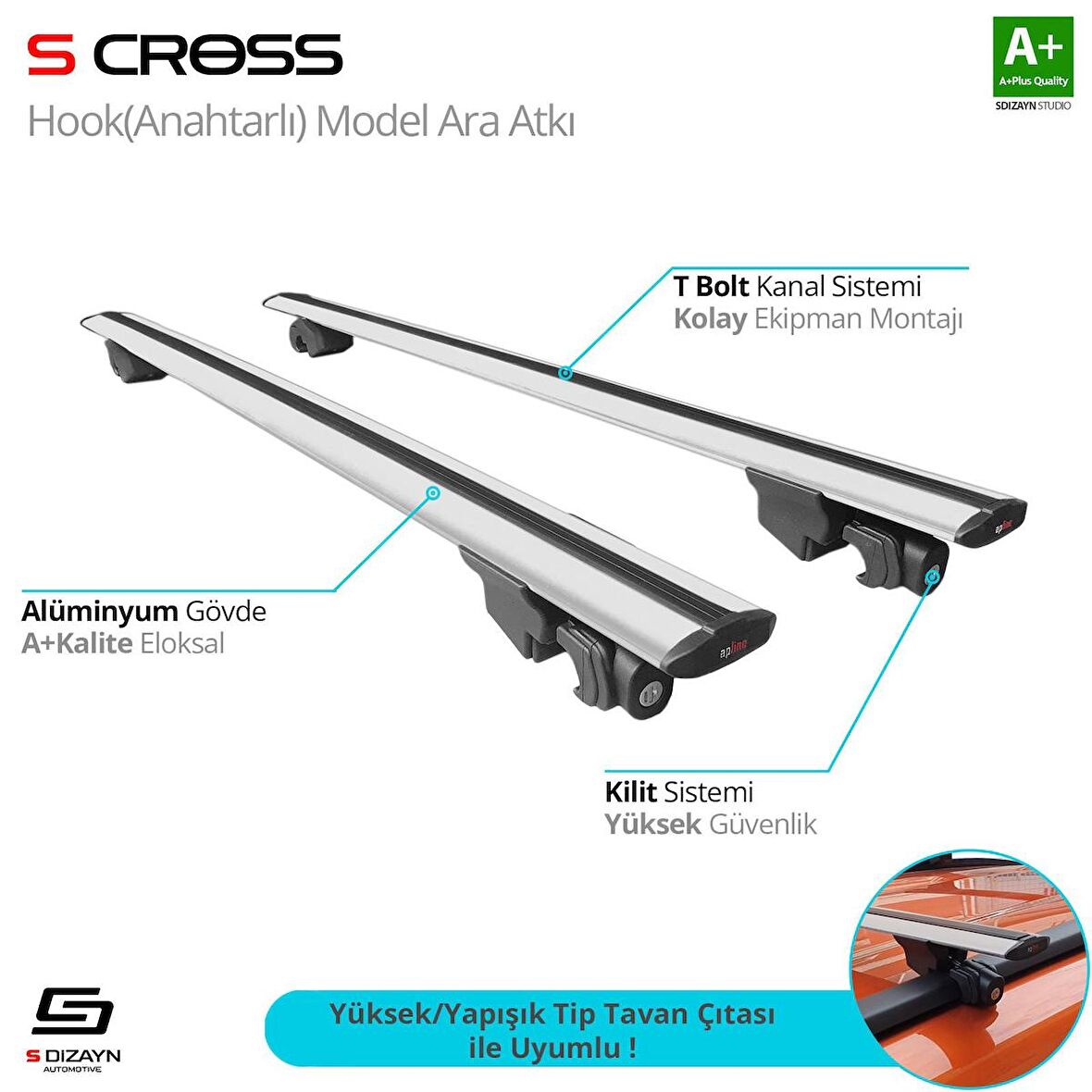 MG HS 2018 Üzeri HOOK Anahtarlı Model Gri Ara Atkı A+ Kalite