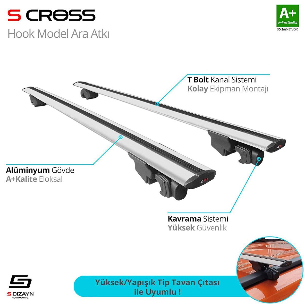 BMW X1 (F48) 2016-2022 HOOK Anahtarsız Model Gri Ara Atkı A+ Kalite