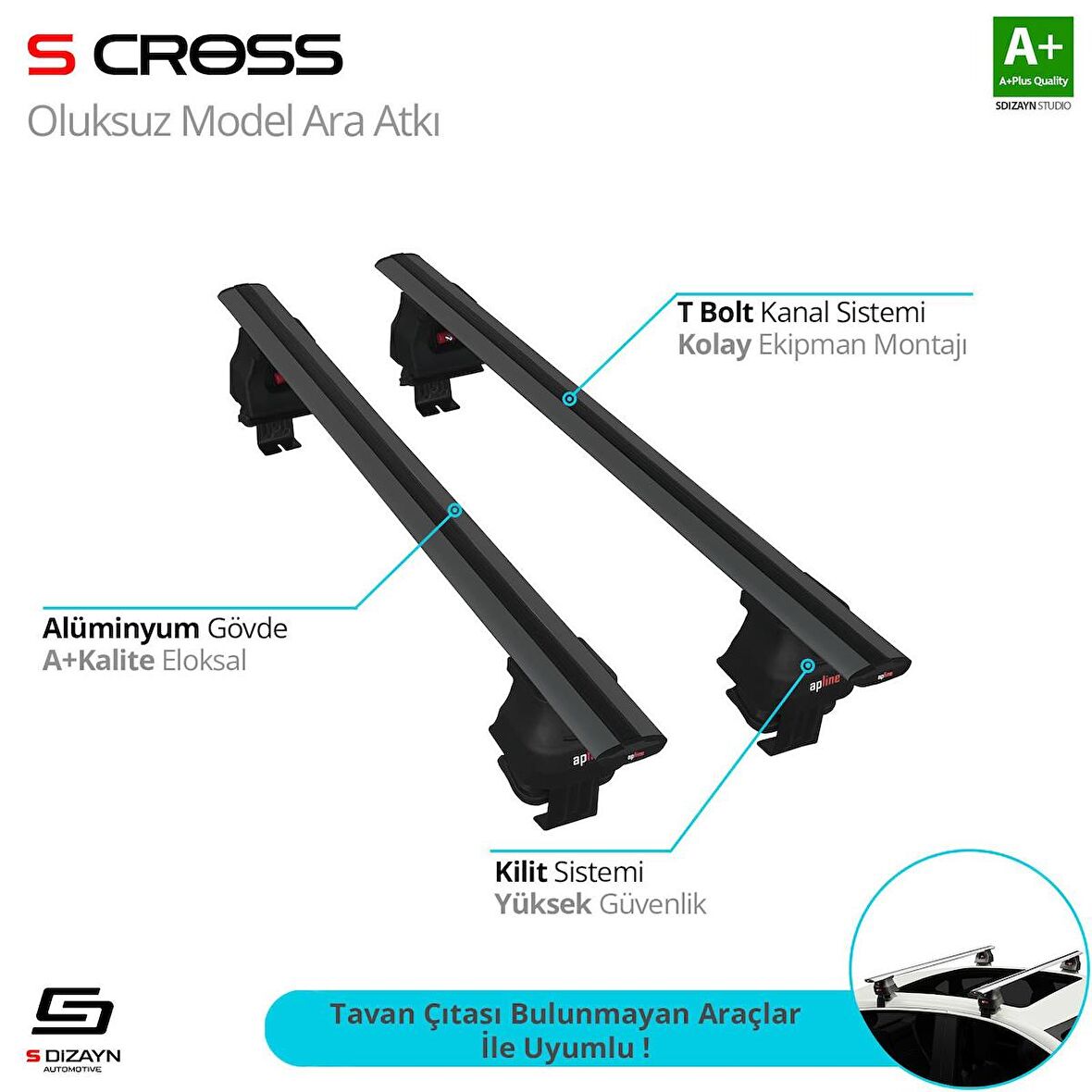 Citroen C4 Picasso (Mk2) 2013-2018 OLUKSUZ Model Siyah Ara Atkı A+ Kalite