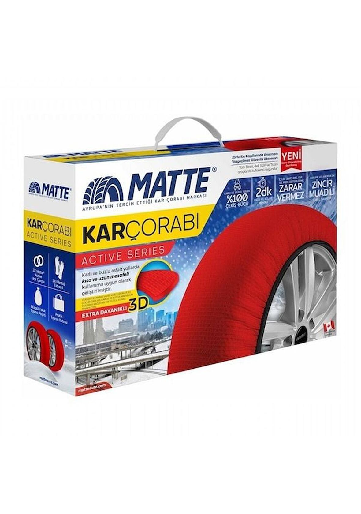 Kar Çorabı Matte 225 45 Lastik R17 Jant Ölçülerine Uyumlu Yüksek Kaliteli Zincir Muadili