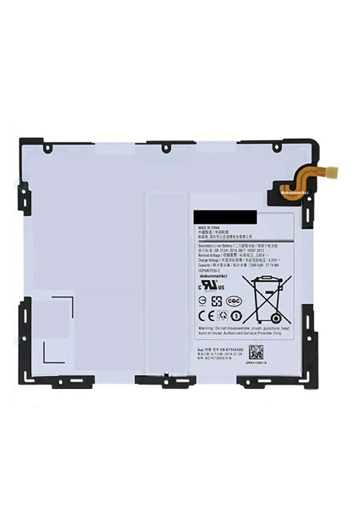 Samsung Galaxy Tab A Sm-t590 / Sm-t595 / Sm-t597 Uyumlu Tablet Batarya Pil